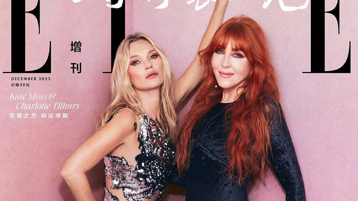 Kate Moss & Charlotte Tilbury Team Up for ELLE Chinas Festive December 2023 Cover